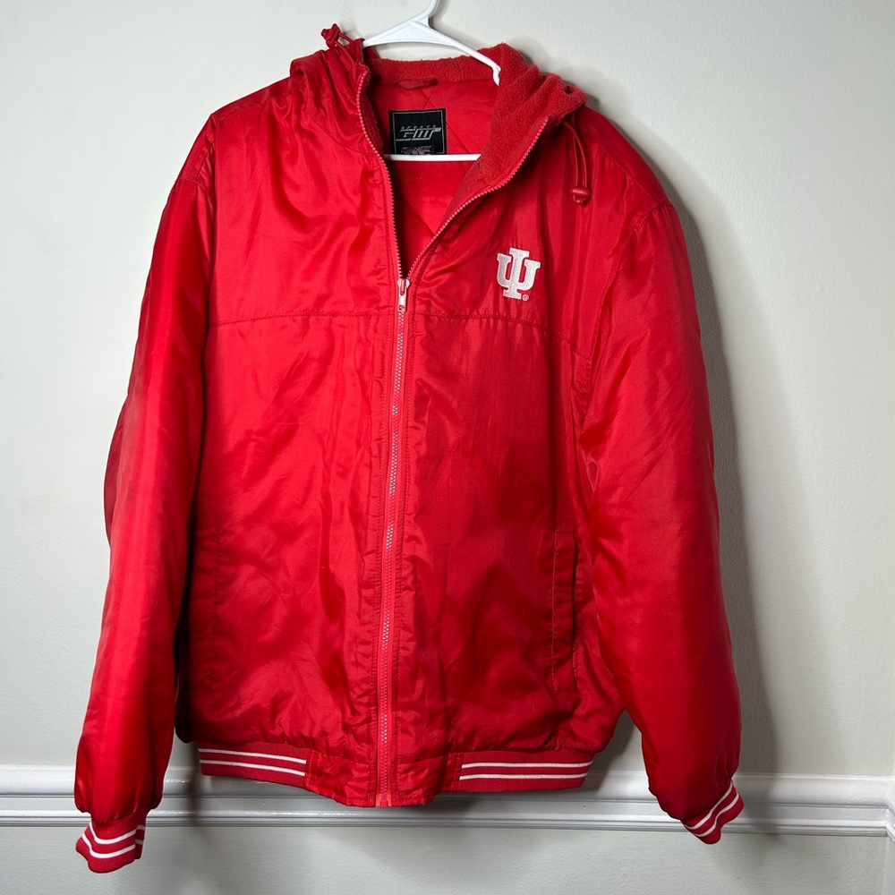 Vintage Indiana Hoosiers Full Zip Jacket Embroidered Ncaa College Collegiate